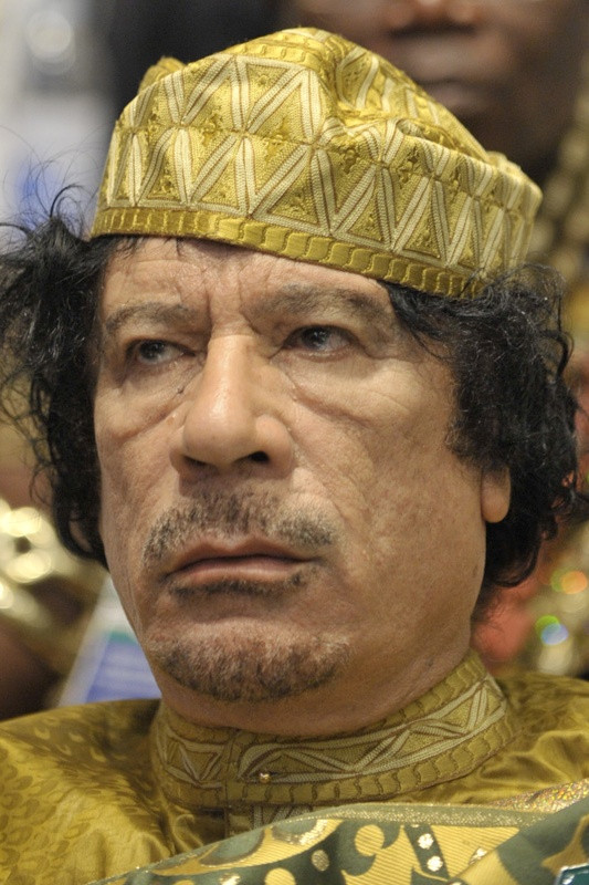Muammar Gaddafi backdrop
