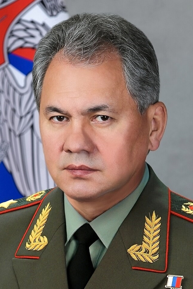 Sergey Shoygu backdrop