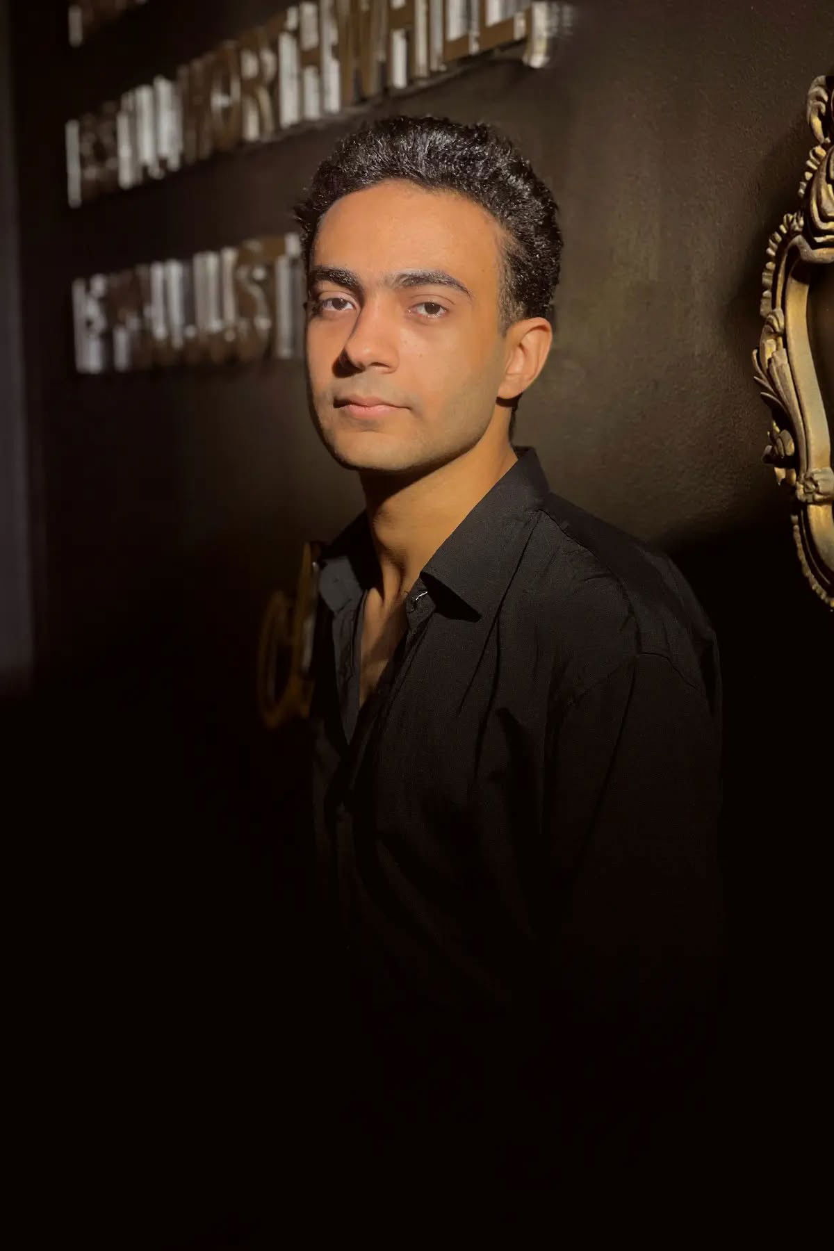 Salah Abdel Aziz backdrop