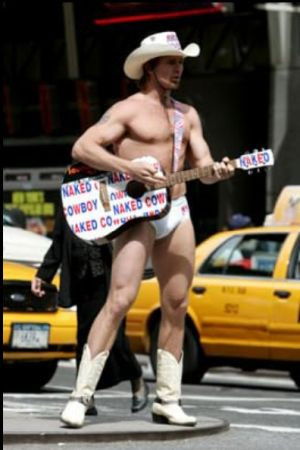 The Naked Cowboy backdrop