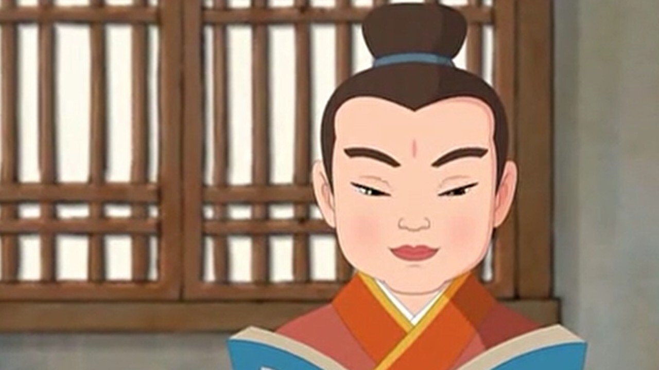 The title 中华美德故事 can be translated to Albanian as Historia e Virtyteve Kineze backdrop