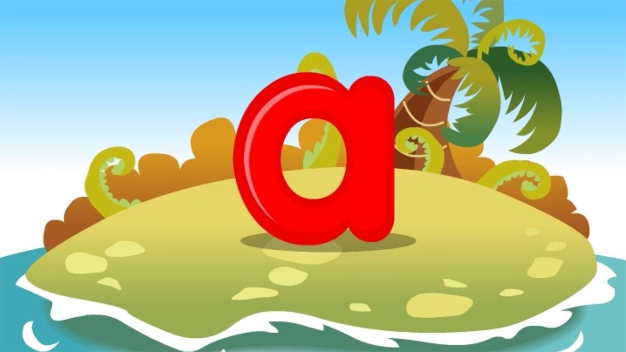 The title 字母自然发音拼读动画 can be translated to Albanian as Animacioni i shqiptimit natyror të shkronjave backdrop